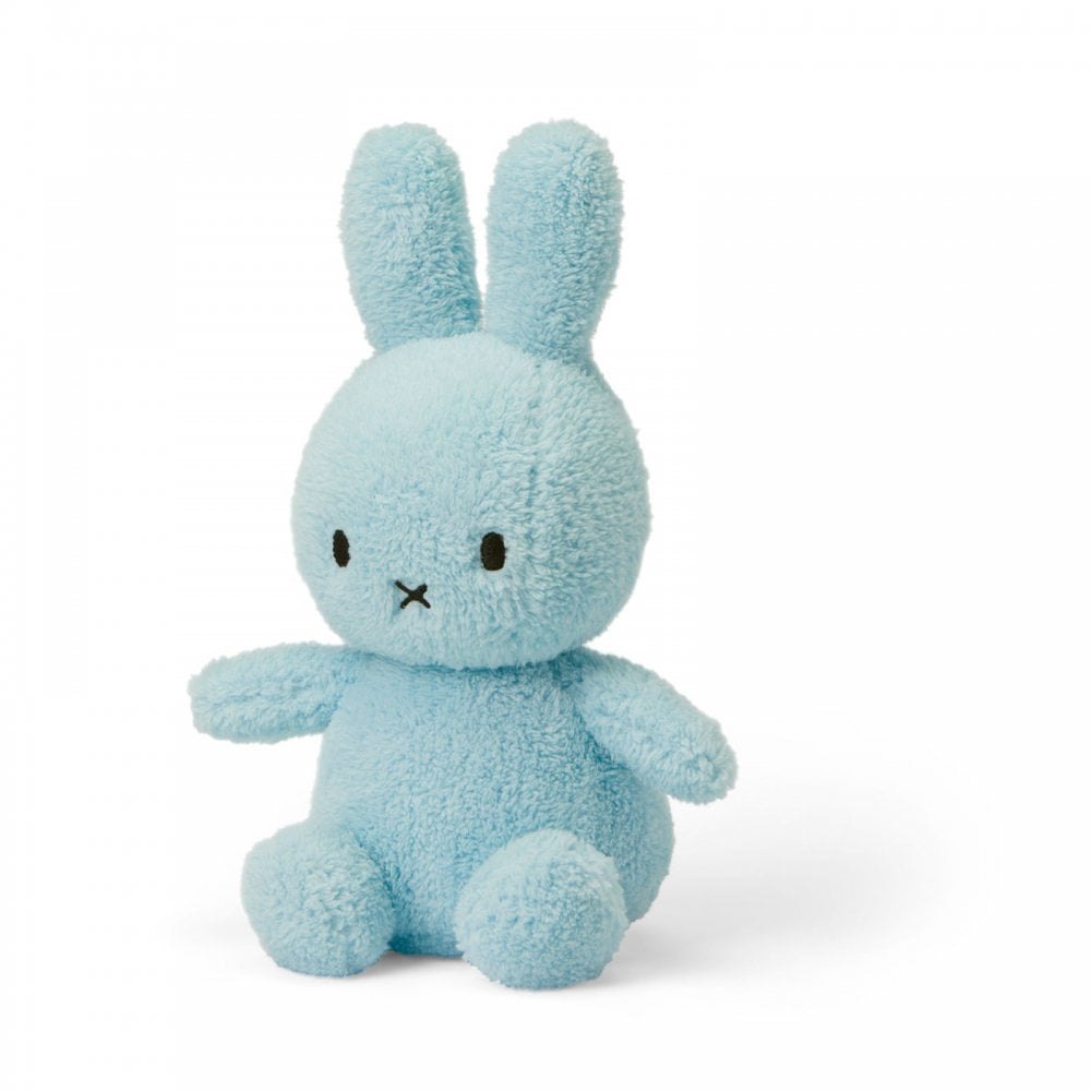 Miffy Plush Soft Toy in Light Blue Terry Fabric 23cm Tall