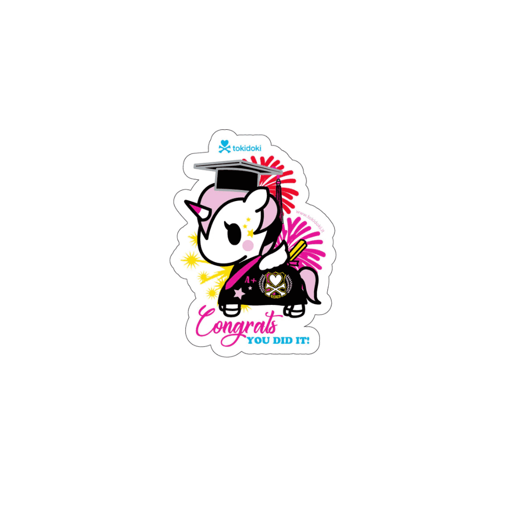 Tokidoki Graduation Unicorno Die Cut Sticker