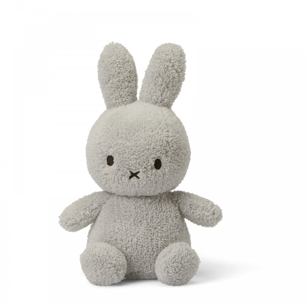 Miffy Plush Soft Toy in Light Grey Terry Fabric 23cm Tall
