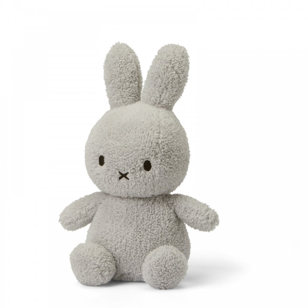 Miffy Plush Soft Toy in Light Grey Terry Fabric 23cm Tall