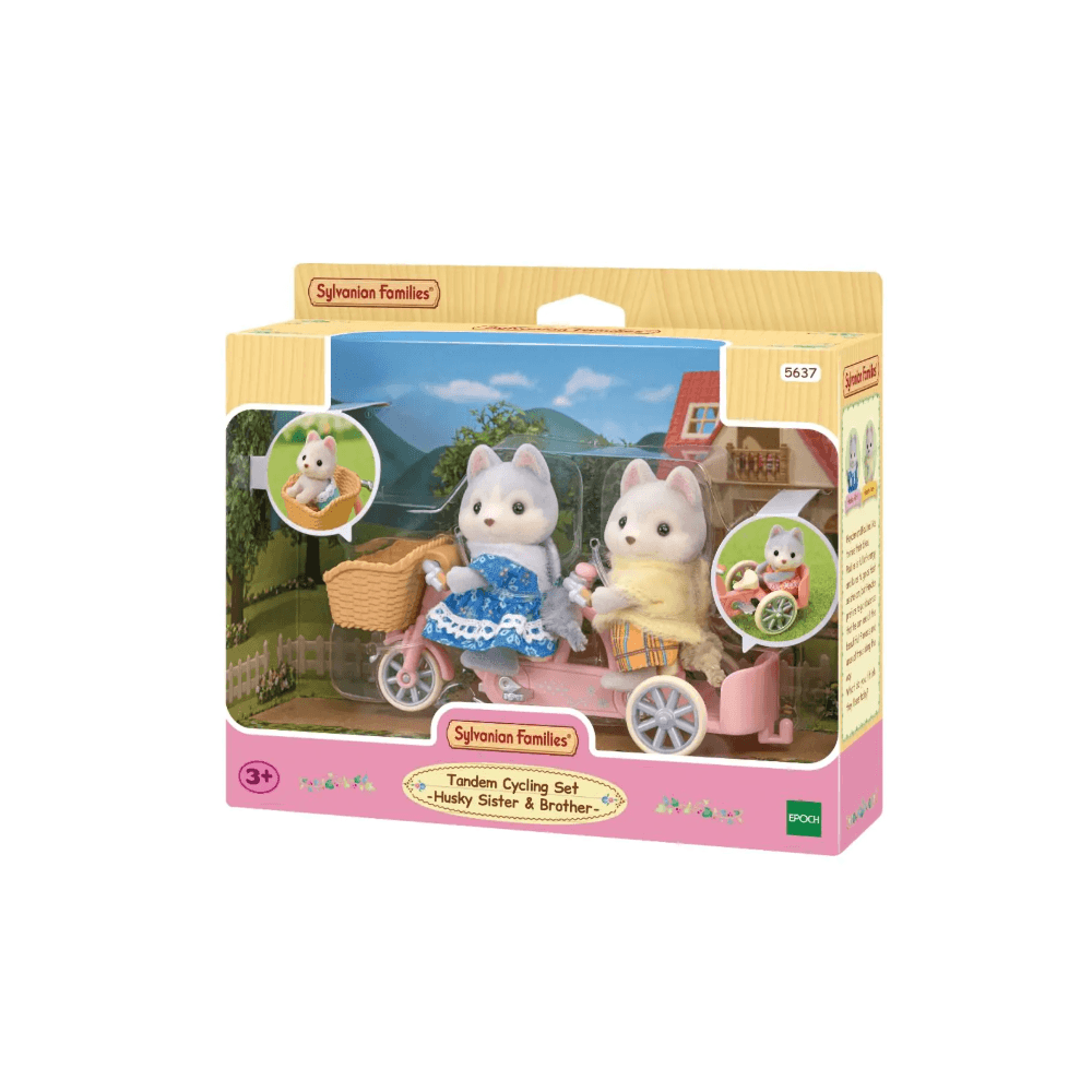Sylvanian Families – Tandem Cycling Set - Husky Sister & Brother